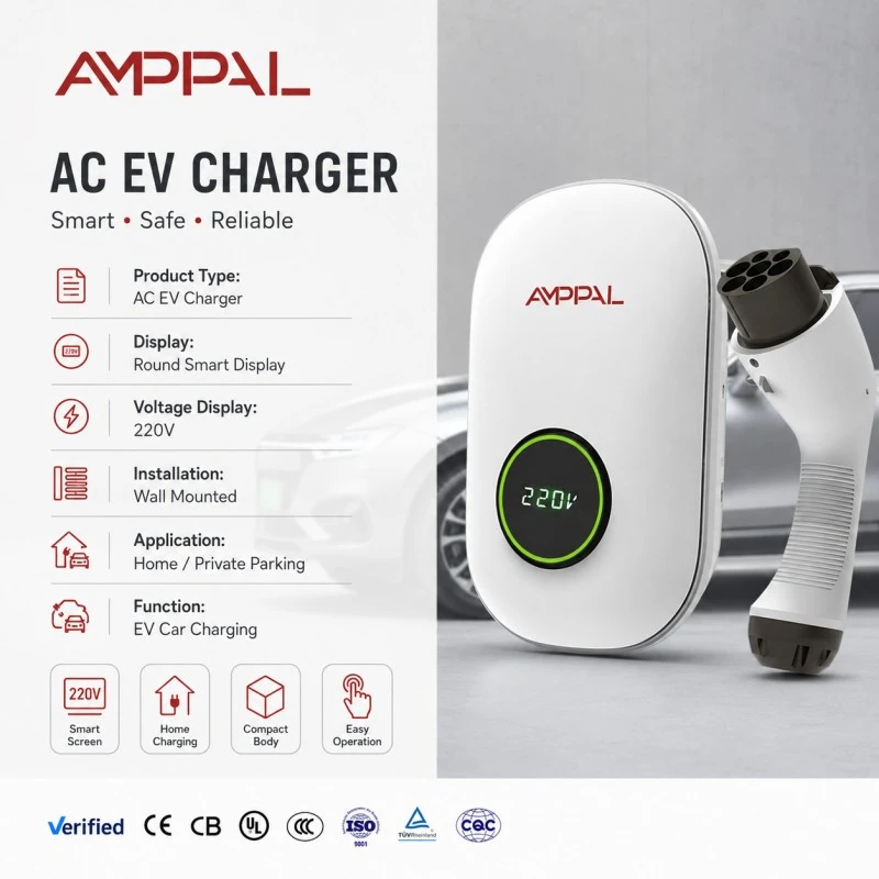 3.5kW Portable Wall-Mounted AC EV Charging Unit for Residential Use